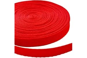 LOSITA 3/8 Inch X 10 Yards Cotton Twill Tape Herringbone Pattern Soft Fabric Webbing Strap Ribbon Bias Tape for Sewing Binding Valentines Gift Wrapping DIY Cloth Collar Edge Pants Drawstring Cord (Red)