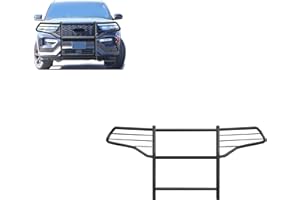 BLACK HORSE OFF ROAD Black Horse Grille brush Bumper Guard Modular Black Compatible with 2020-2024 Ford Explorer-17FJ31MA