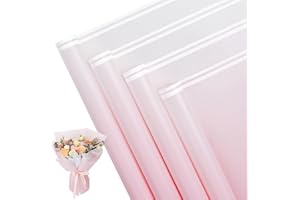 NESCCI 20 Sheet Flower Wrapping Paper - Waterproof Floral Bouquet Wrapping Paper, Florist Supplies Packaging Paper for Wedding Birthday Gift DIY (Pink)