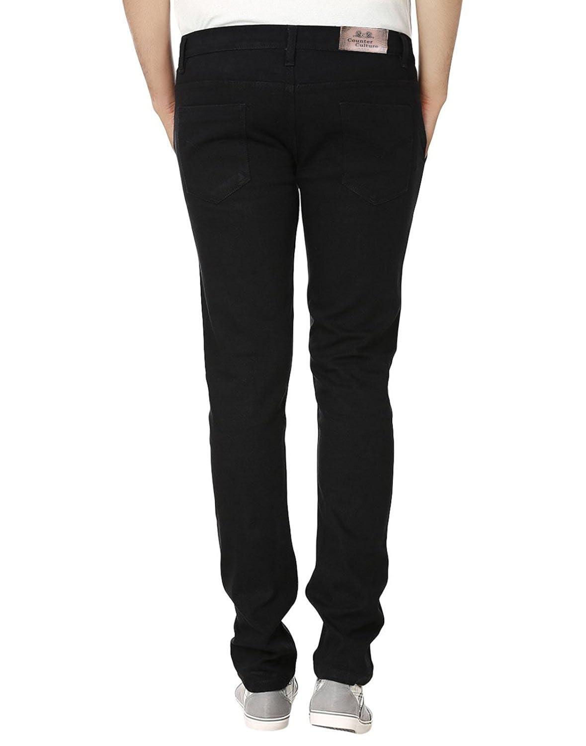 cross pocket black jeans