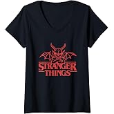 Womens Stranger Things Hellfire Club D&amp;D Logo V-Neck T-Shirt