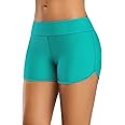 ALove Swim Shorts Womens Stretchy Sporty Bathing Suit Bottoms Side V Slit Boyshorts Swimsuit Board Shorts