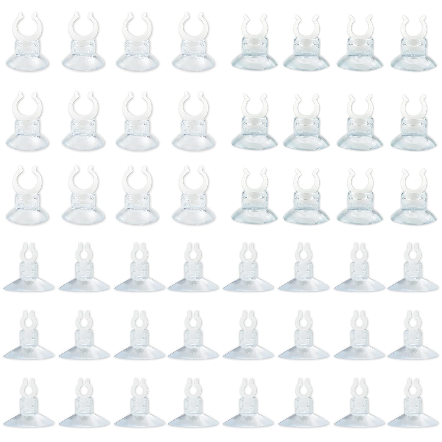 None-branded 48Pcs 3 Sizes Fish Tank Suction Cups,Aquarium Suction Cups Clips for Airline Tubing Clear Air Hose Holder Clamp Accessories for Fish Tank Aeration Setup