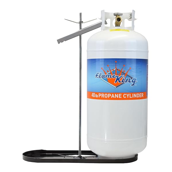 FLAME KING DUAL RV PROPANE TANK CYLINDER RACK FOR RVS AND TRAILERS FOR 40LB TANKS – KT40MNT (TANKS SOLD SEPARATELY)