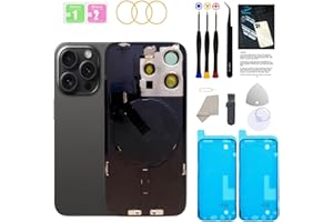 GUPFIX Back Glass Replacement for iPhone 15Pro Max with Repir Tools, Big Hole Rear Back Cover Glass Replacement All Carriers with Pre-Installed Adhesive and Repairing Tool Kits