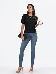 AUTOMET Womens Summer Tops Short Sleeve Shirts