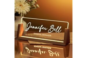 Desk Name Plate Personalized, Custom Acrylic Name Plate for Desk, Office Decor for Women Men, Appreciation Gifts for Coworker