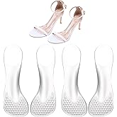 XLIUAX 2 Pairs Gel Insoles for Women, 3/4 Gel High Heels Cushion Insoles, Self-Adhesive Arch Support Inserts, Soft Invisible Slim High Heel Insert Weight Shifting for Flats Slipper Sandals Women's 5-9