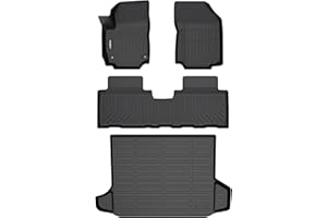 GINOWY- Floor Mats & Cargo Liner for Chevy Equinox, for GMC Terrain 2018-2023 2024, TPE All Weather Terrain Car Mats, Custom 2024 Terrain Floor Liners, Non-Slip Trunk Mat, Waterproof Accessories Black