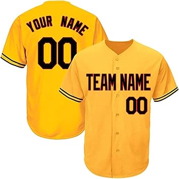 red and yellow baseball jersey