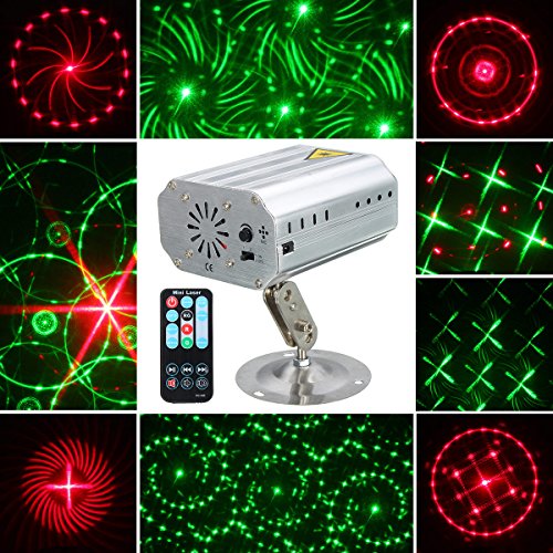 Jeteven Stage Laser Lights 12 Patterns LED Party Projector Spotlight with Wireless Remote Control Auto/Sound Activated for Disco DJ Clubs Bar Stage KTV Party