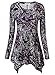 BAISHENGGT Women's Paisley Printed Handkerchief Hem Tunic Top X-Large Purple