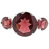 Natural 4ct Pyrope Garnet 925 Solid Sterling Silver Ring Size 6, 6.75, 7, 7.75, 8, 8.75, 9