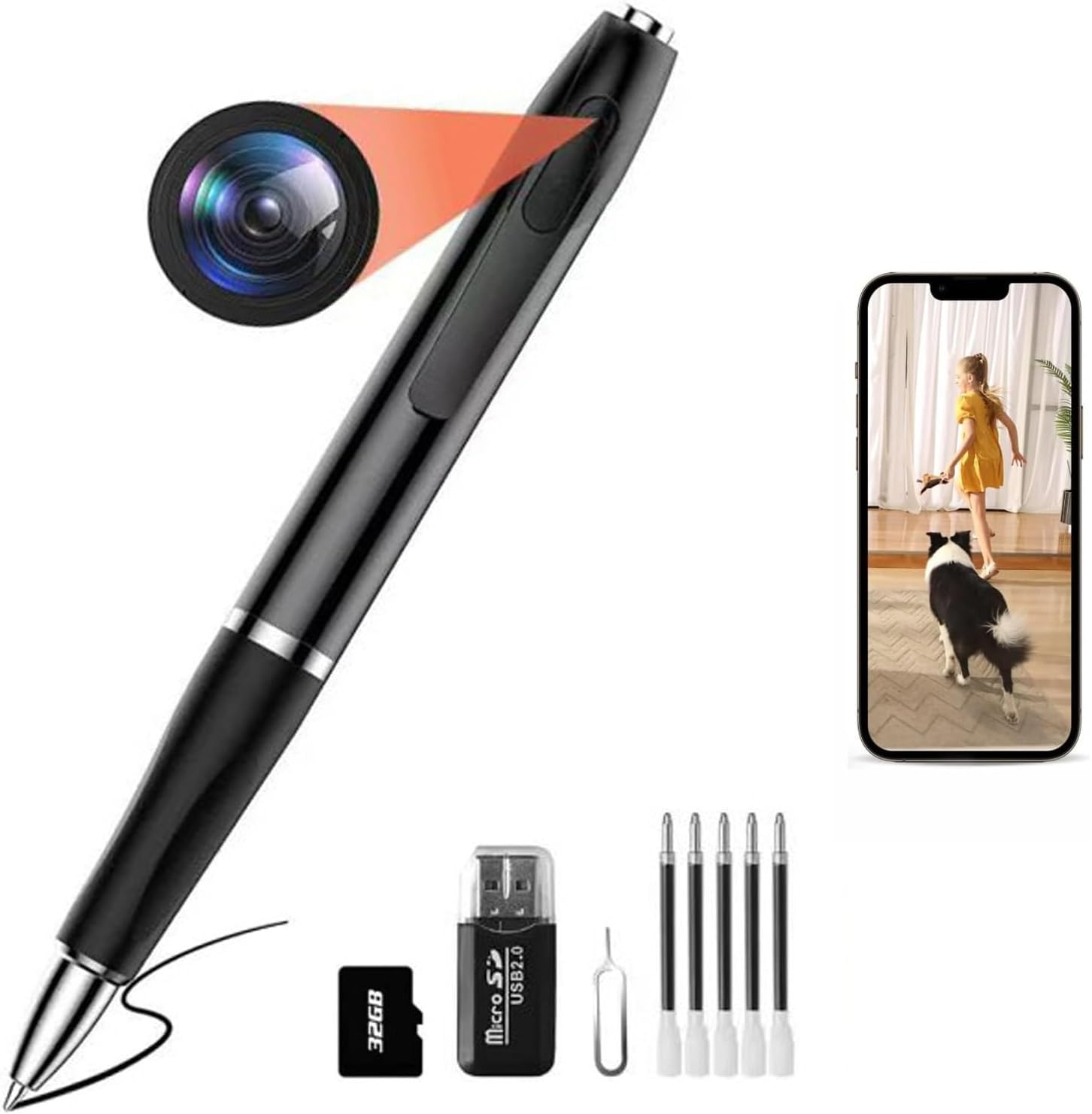 Photo 1 of ohatan Mini Video Camera,32GB Hidden Camera Spy Camera?1080P Portable Mini Nanny Video Surveillance Camera Suitable for Home, Office, and Meeting Recording?Supports 256GB SD Card?