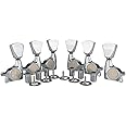 Guyker Guitar Machine Heads (3L + 3R) – 1:21 Sealed Tuning Key Pegs Tuners Set with Tulip Shaped Knob Replacement for ST Tele SG Style Electric or Acoustic Guitars – Chrome