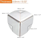 sourcing map 16pcs Metal Box Corner Protectors 40mm Silver Tone Table Desk Edge view 2