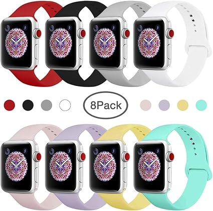 BMBEAR Sport Bands Compatible with Apple Watch 38mm 40mm 42mm 44mm Silicone iWatch Band for Apple Watch Series 4 3 2 1