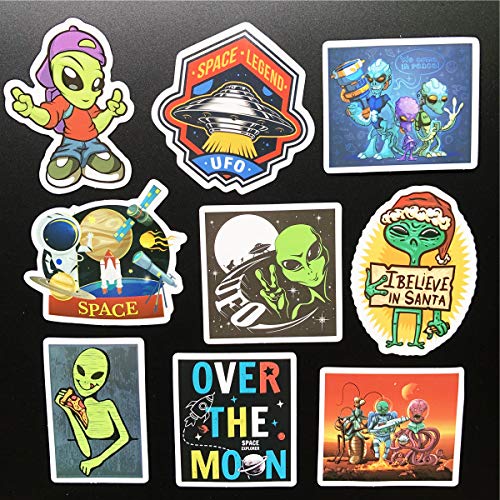 50PCS ET Stickers Spacemen Rocket Airship Stickers Car Motorcycle Bicycle Skateboard Suitcase Computer Water Bottle Mobile Phone Laptop Luggage Vinyl Bumper Decals (ET 50)