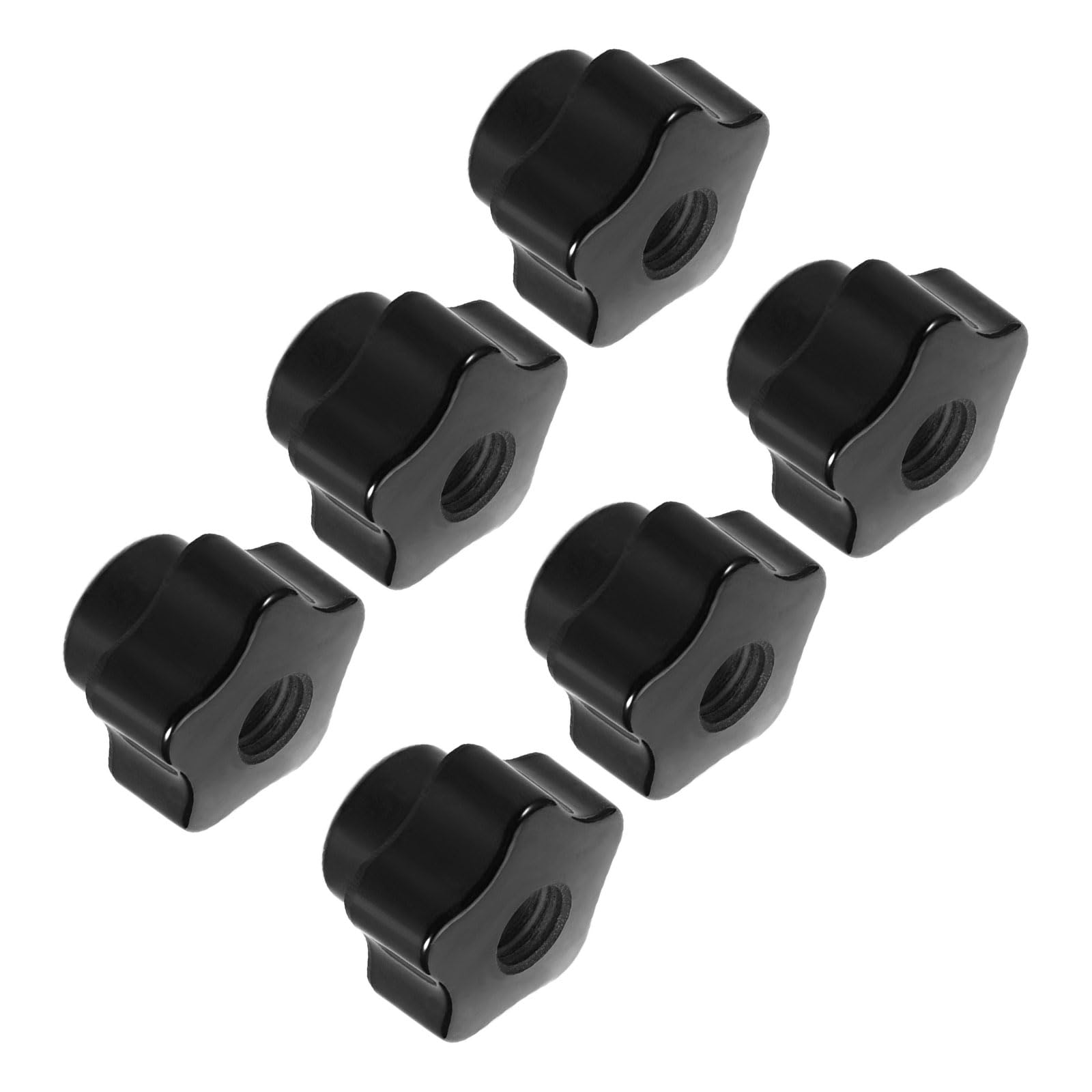 CoCud Star Knob, 32mm Diameter M6, Plastic Head Female Clamping Handle Screw-On Thread Knob Grip - (Applications: for Mechanical Equipment), 6-Pieces
