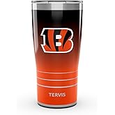 Tervis Traveler NFL Cincinnati Bengals - Ombre Triple Insulated Tumbler Travel Cup Keeps Drinks Cold & Hot, 20oz, Stainless Steel