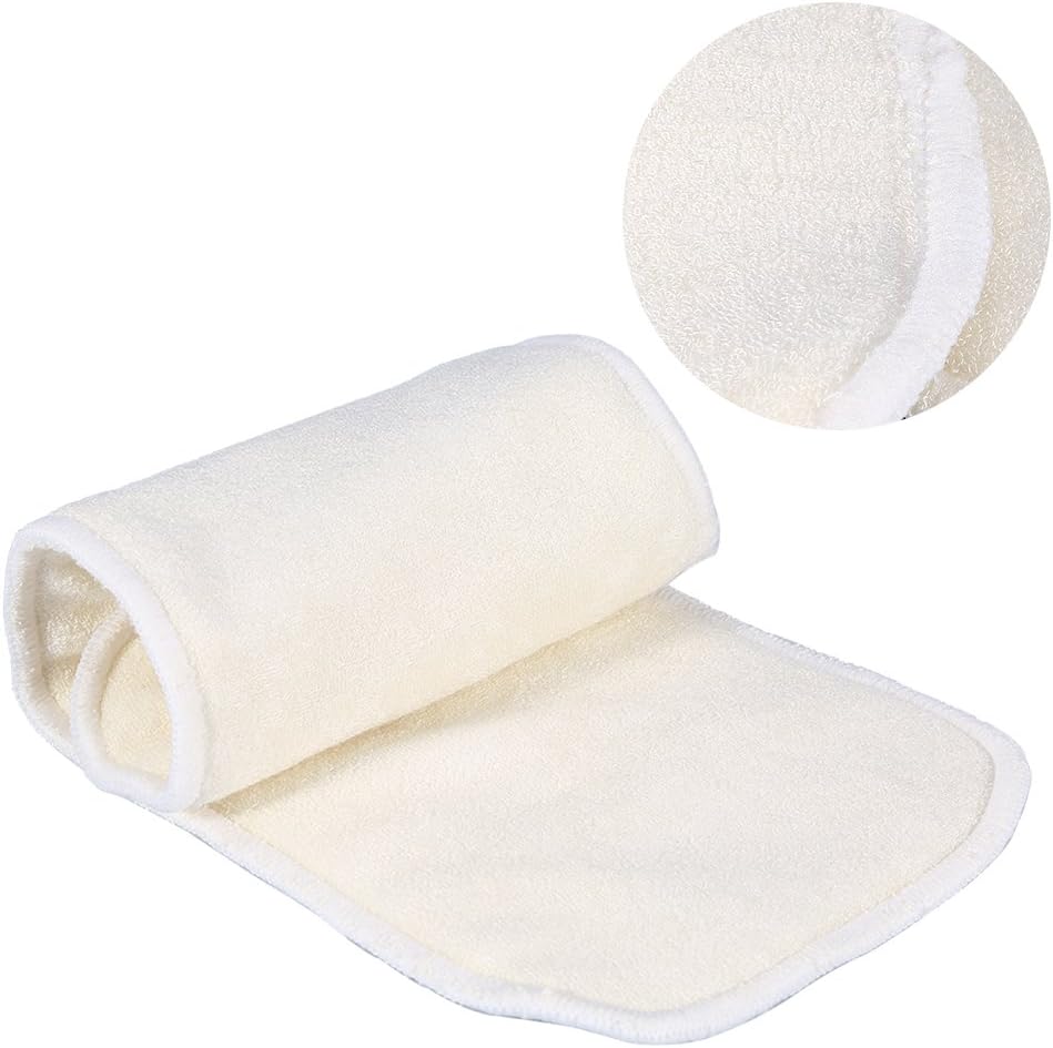 2 Pcs Adult Nappy Pads, Adult Incontinence Pants, 4 Layers Washable Reusable Bamboo Fiber Adult Incontinence Cloth Diaper Inserts - Image 3