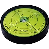 Aluminium High Precision Horizontal Leveler Bubble Level Tool Circle Round 2.4 Inch 60mm (Black,Green)