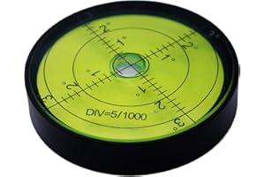 GEONASSUR Aluminium High Precision Horizontal Leveler Bubble Level Tool Circle Round 2.4 Inch 60mm (Black,Green)