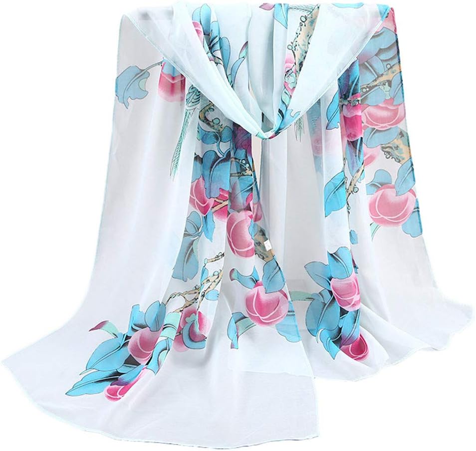 Selling! Fashion women's scarf Voile Stole Scarves Long Fashion Retro Floral Neck Scarf Floral Print Sheer Chiffon Soft Silk Scarf Scarves Sheer Wrap Shawl