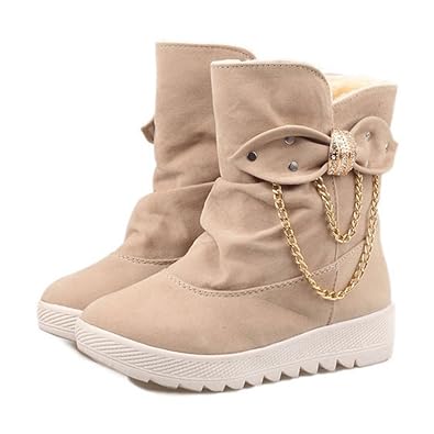 Amazon Wooyoo 可愛い ムートンブーツ レディース スノーブーツ 雪