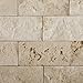 Ivory Travertine 2 X 4 Split-Faced Brick Mosaic Tile - 6