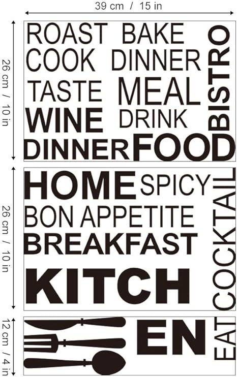 Decalmile Wandtattoo Spruche Und Zitate Kuche Wandsticker Lebensmittel Messer Gabel Loffel Wandaufkleber Wohnzimmer Esszimmer Wanddeko Amazon De Kuche Haushalt