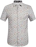 SSLR Men's Straight Fit Printed Short Sleeve Shirt (X-Large, Grey)