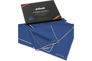 Libretto Microfiber Polish Cloth, 3 Useful Sizes in 1 Pack, Violin and Cello Cleaning & Polishing Products, Blue, Lint-Free, 