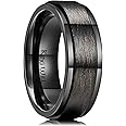 King Will 8mm Black/Silver/Gold Stainless Steel Spinner Ring For Men Women Stress Anxiety Relief Ring Fidget Ring For Unisex Adults Teens Brushed/Sand Blast/Cross sand/Polished/Grooved Center Comfort Fit