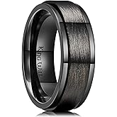 King Will 316L Stainless Steel Spinner Ring for Men Women-8mm Black/Silver/Gold Stress Anxiety Relief Fidget Ring Multiple Styles Wedding Band Comfort Fit Size 4-16