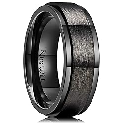 King Will 8mm Black Stainless Steel Spinner Ring
