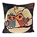 Set of 4 Sofa Pillow Covers, YIFAN Pillowcase Chair Pad Pouch Throw Pillowslip for Home Office Wedding Christmas Party Decor-Owl