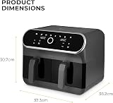 Tower Elite Dual Basket Air Fryer 8L 1700W Vortx Technology Graphite view 6