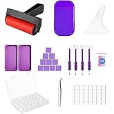 LIRUNQIU 46 PCS Diamond PaintingTools Kit, Complete Accessories Set with Anti-Slip Mat, Tweezers, Roller, Wax Pen, Storage Co
