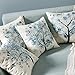 MIULEE Pack of 4 Trees Series Blue Pillow Covers Decorative Linen Square Throw Pillow Covers Soild Cushion Cases Butterflies Pattern Home Decor for Sofa Bedroom Car 18x18 Inch