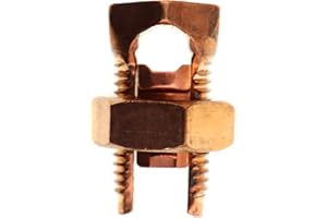 Penn-Union S Split Bolt Connector, 6 to 2 AWG Solid/Stranded Copper Conductor, 1.31 in x 0.81 in Bolt, Copper Alloy