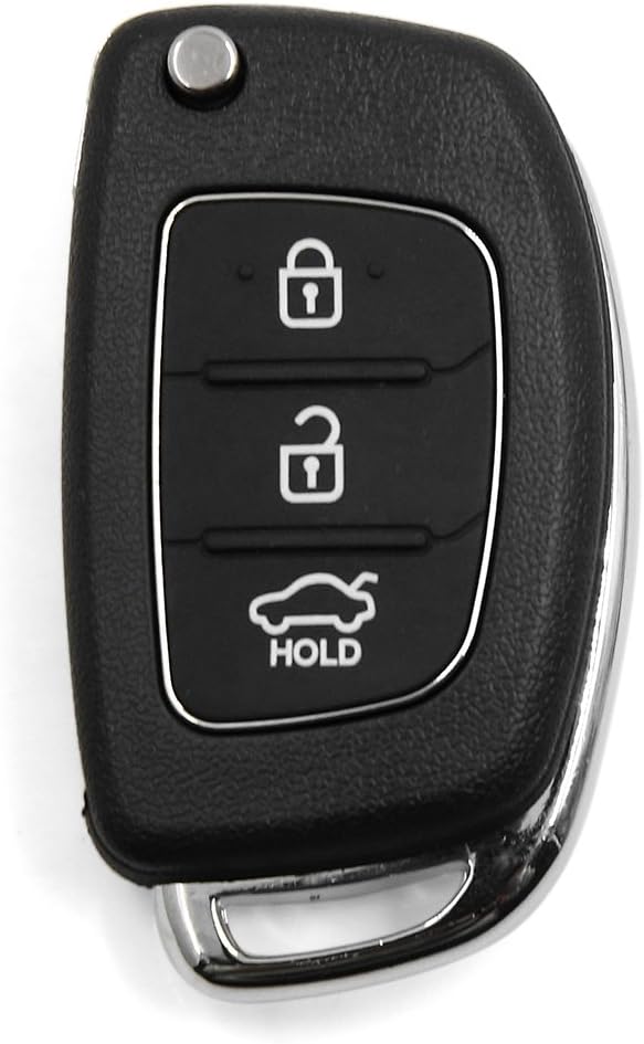 sourcing map 3 Buttons Folding Uncut Key Shell Remote Control Case for Santa Fe, Black, 6.9x3.9x1.7cm / 2.72"x1.54"x0.67"(L*W*H) - Image 5