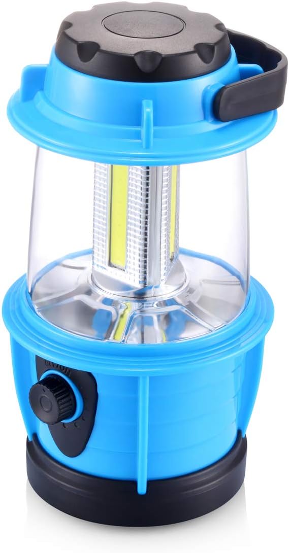 E-TRENDS Portable LED Camping Lantern Flashlight - Dimmable - Survival Kit for Emergency, Power Outage, Hurricane, Battery Powered: Sports & Outdoors