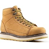 Defencas Men's SureTrack 6" Leather Soft Toe Work Boots for Men, Wedge Slip-Resistant, Durable Men's Work Boots, EH 84893