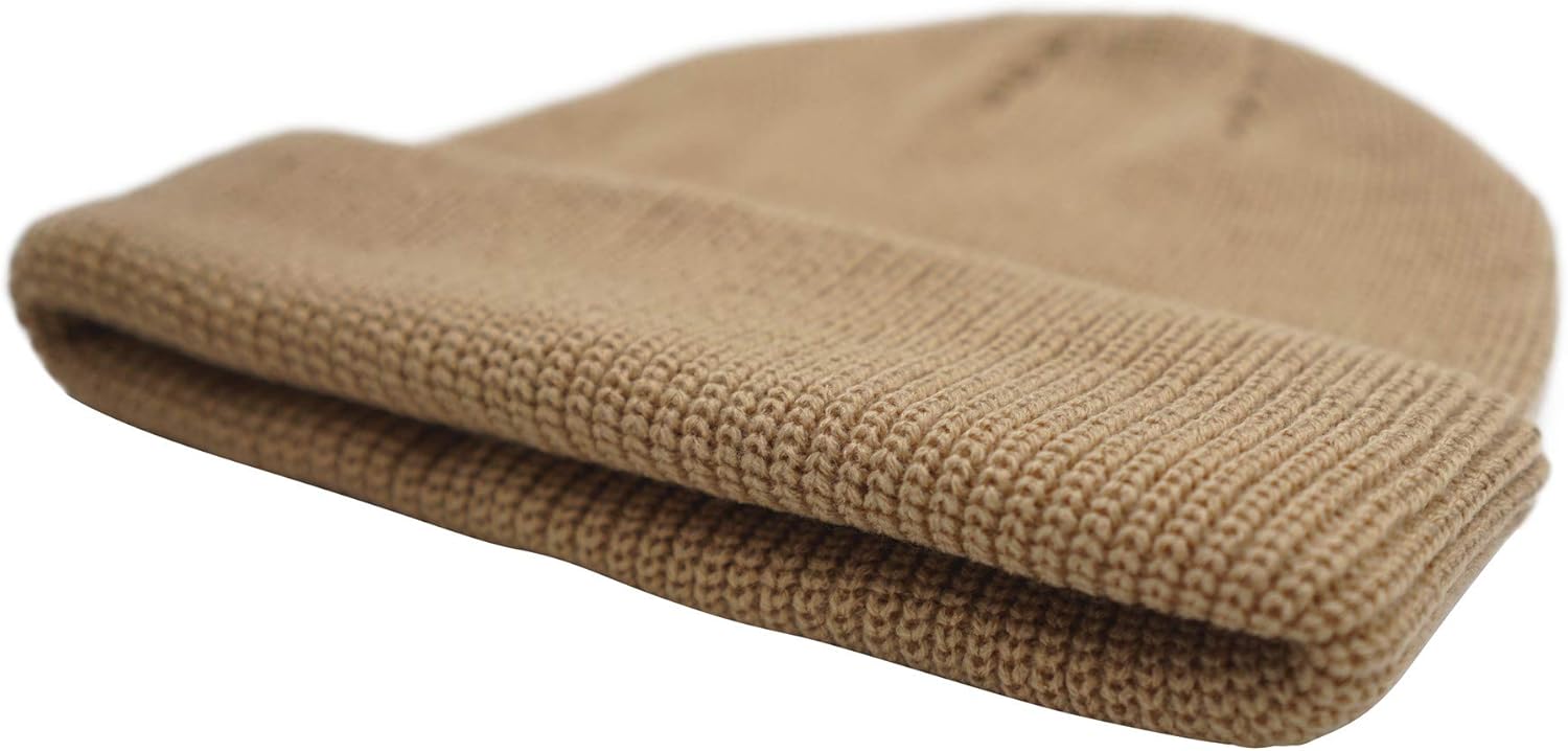 Connectyle Classic Men's Warm Winter Hats Acrylic Knit Cuff Beanie Cap Daily Beanie Hat (Khaki) ,Medium: Clothing