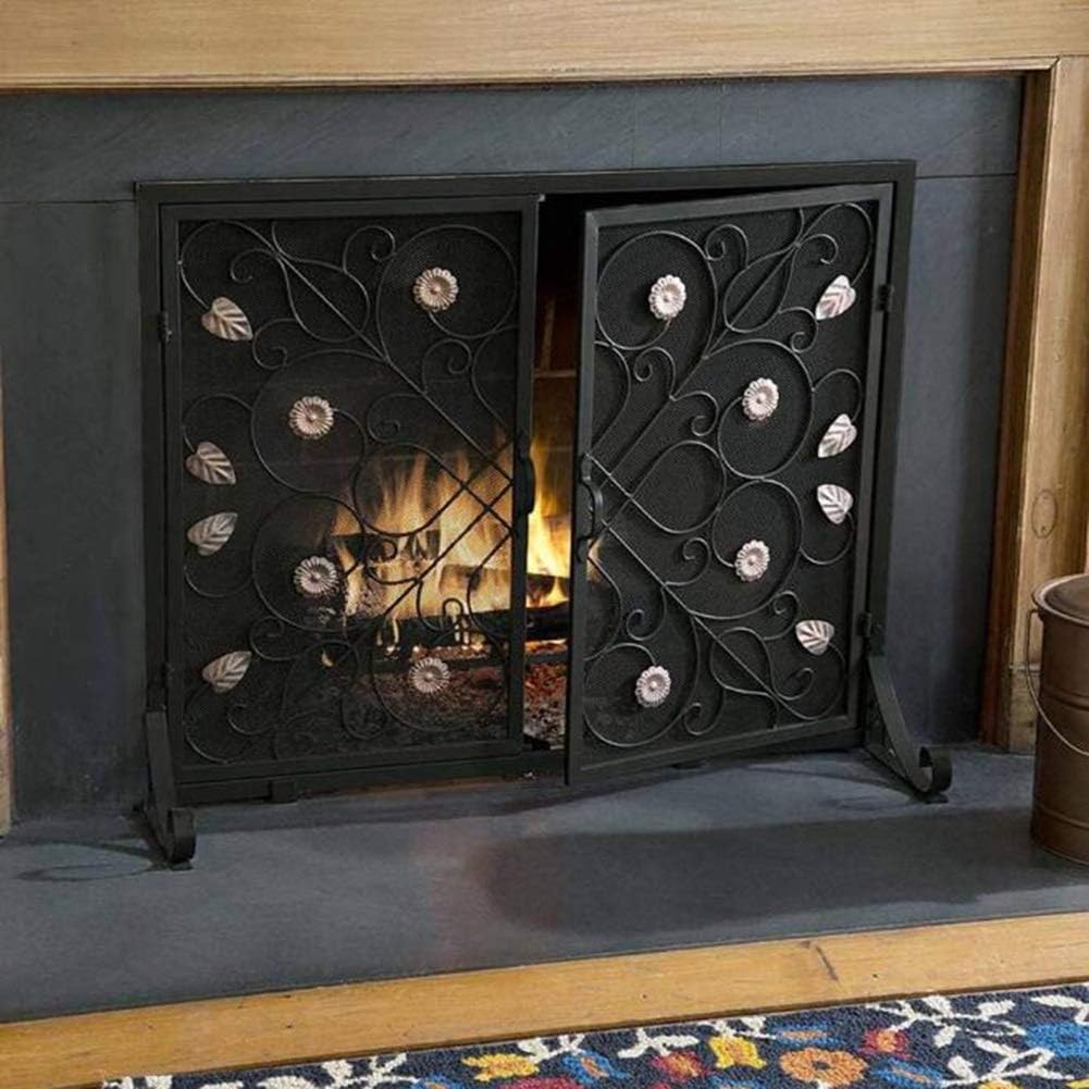 Pantalla Chimenea Pantallas de Chimenea Planas con Puerta, Malla de