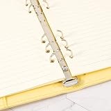 falllea A5 PU Leather Ring Binder 6 Ring Refillable Binder Cover Yellow view 6