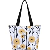 HAWEE Tote Bag with Zipper for Women Inside Mesh Pocket Heavy Duty Casual Anti-water Cloth Travel Shoulder Handbag