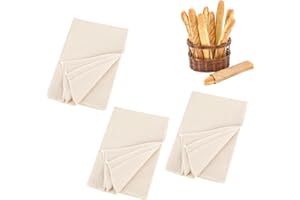 3PCS Sourdough Proofing Cloths – Reusable Bread Baking Covers & Flour Sack Towels for Home Bakers, All-Cotton Unbleached Doug
