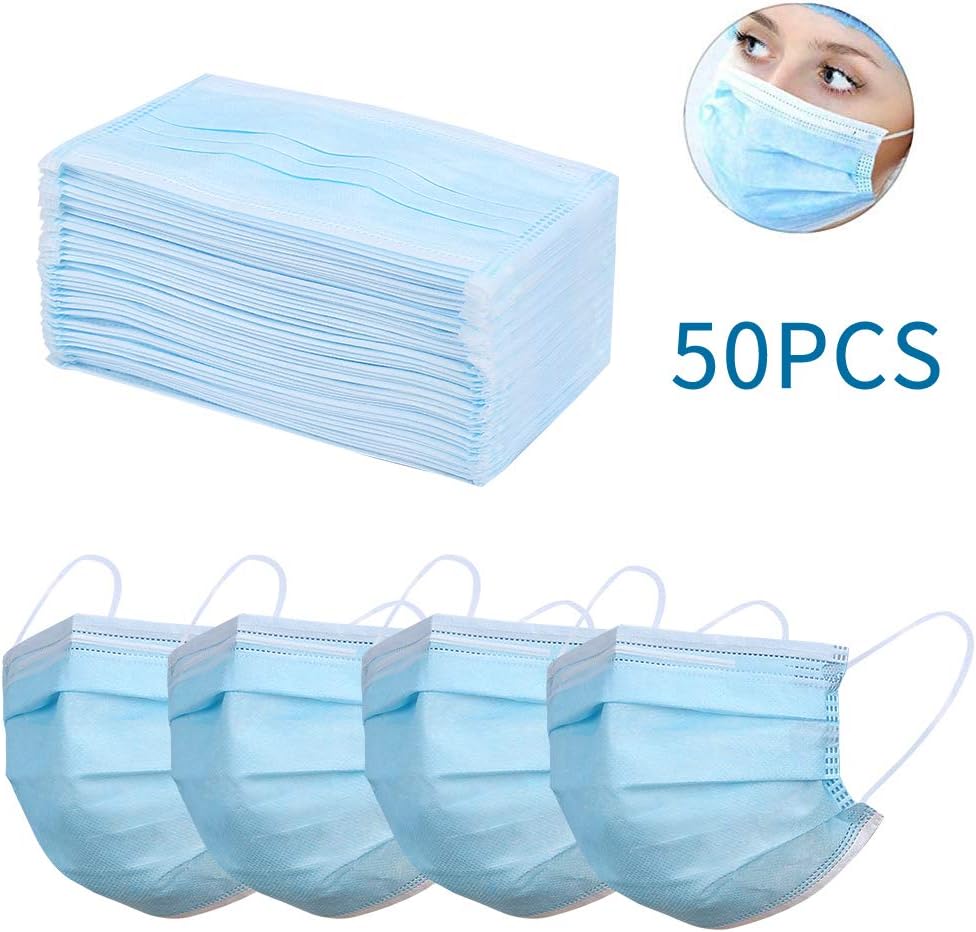 50PCS Disposable Mouth Cover，3-Ply Face Mouth Cover